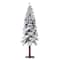 5ft. Pre-Lit Lightly Flocked Alpine Artificial Christmas Tree with Natural Wood Pole, Soft White LED Lights